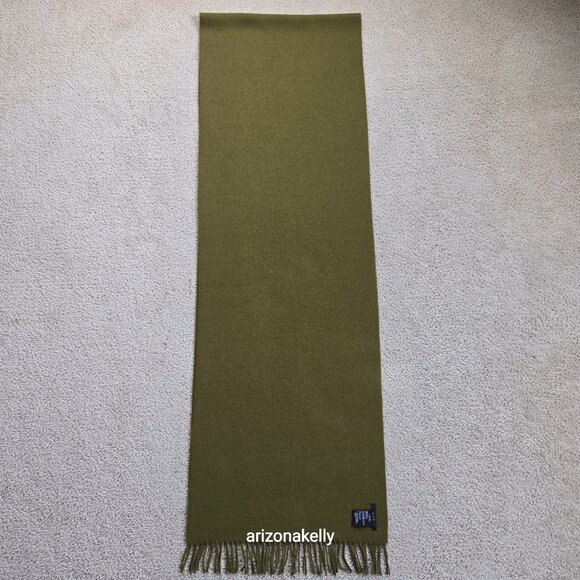 COS Wool Scarf Green Fringe Oblong - Picture 4 of 12